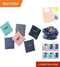 Reusable Foldable Cloth Tote Bags 6 Pack Eco Friendly Shopping Bags