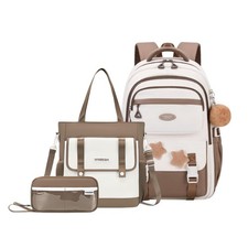 3Pcs Kids Backpack for Girls with Tote Bag, School Bags Bookbag for Girls Elm...