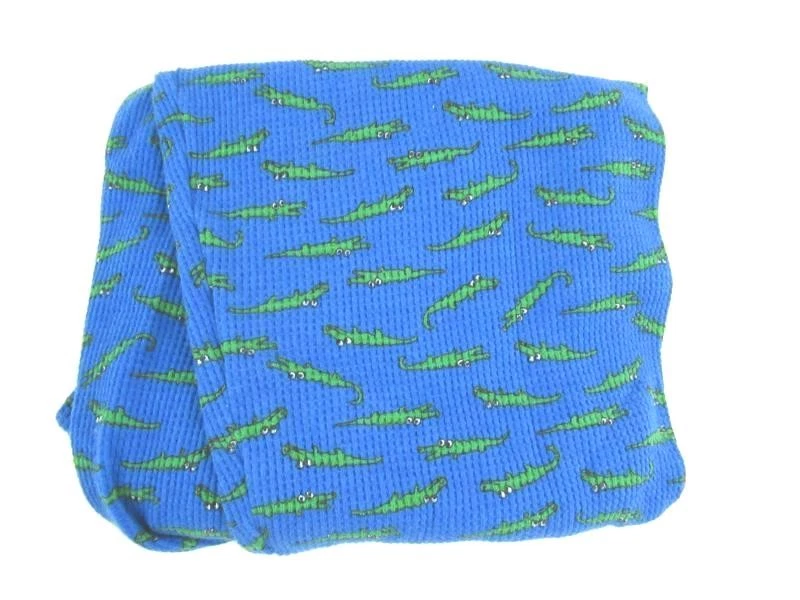 Lote de restos de tela de pijama tejido gofre cocodrilo verde azul hágalo usted mismo artesanía Foto 2 de 4