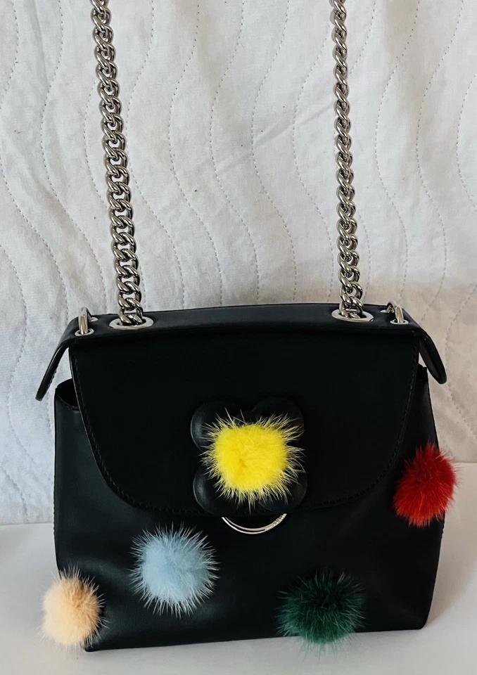 Fendi Pom Pom Rucksack ,Crossover oder Handtasche Np. 629€ - Bild 2 von 4