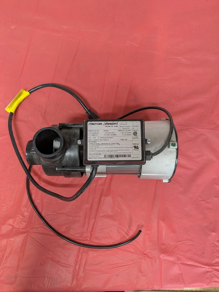 AMERICAN STANARD ULTIMA 111 PUMP,1 SPEED WITH AIR SWITCH,PLUS - Image 2 of 4