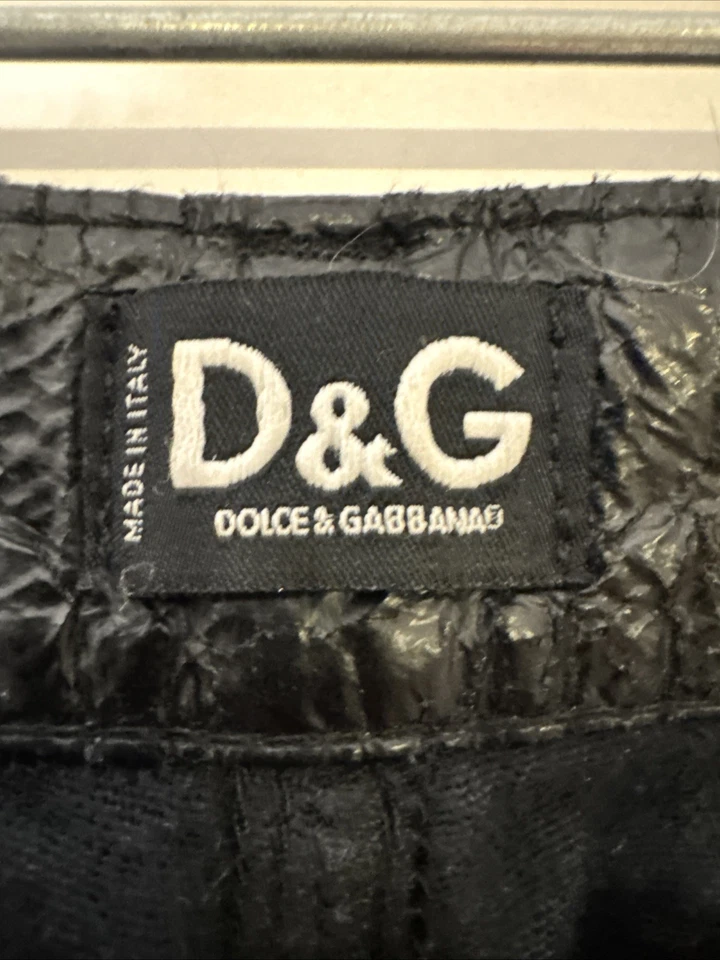 Брюки мужские DOLCE & GABBANA черные искусственная кожа размер 30 X 31 - Изображение 3 из 4