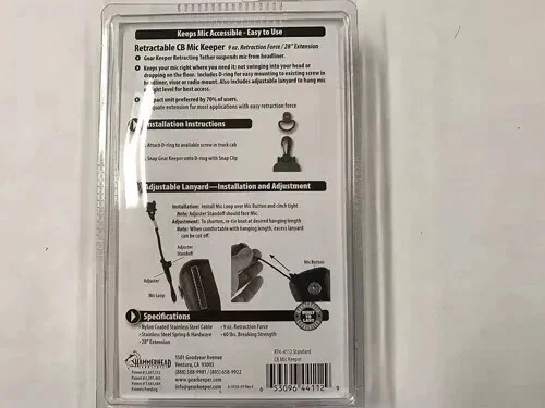 Gear Keeper schwarz RT4-4112 28" einziehbarer CB-Funk Mikrofonaufhänger - Bild 2 von 3