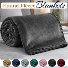 Extra Large Fleece Blanket Super Soft Reversible Bed Sofa Throw Double & King