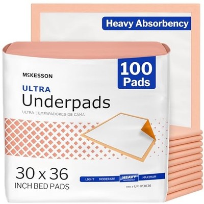 McKesson Underpads 30x36 Heavy Absorbency, 100 Ct