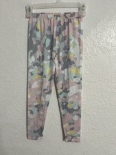 Adidas Girls Leggings Size 6X Camo print Soft silky material Logo 317 NWOT