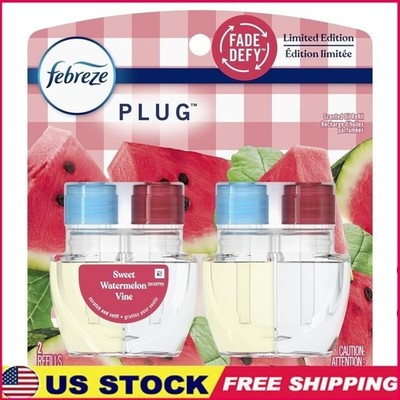 Plug In Air Freshener Refill Sweet Watermelon 2 Pack Lasts 50 Days Odor Fighter