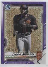 2021 Bowman Chrome Prospects Mega Box Purple Mojo Refractor Marco Luciano 0i2d