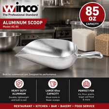 Winco AS-85 85 oz Aluminum Scoop Ice Bar/ Flour Kitchen Tool