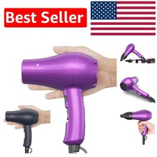 Lightweight Ionic Hair Dryer for Kids Travel, 1000W with Concentrator