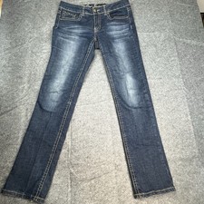 Royal Premium Women’s Jeans Denim Embellished Flap Back Pockets Sz 6