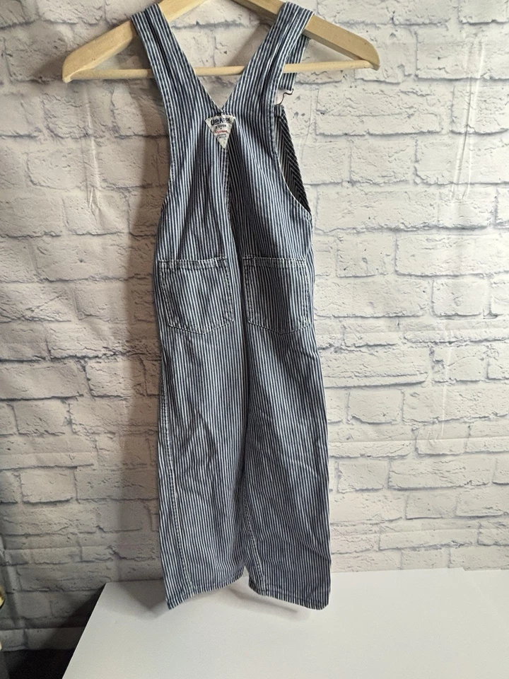 Mono Vestbak Vintage OshKosh Railroad Rayas Talla 6 Hecho en EE. UU. Foto 2 de 4
