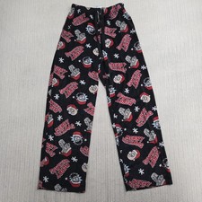 Rick And Morty Pants Mens Small Black Merry Rickmas Fleece Pajama Lounge