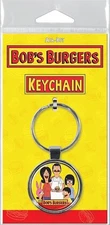 Bob's Burgers Animated TV Series Main Cast Round Metal Key Chain NEW UNUSED