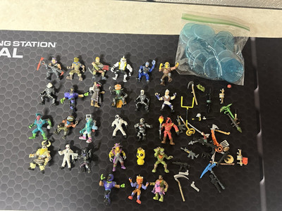 Fortnite Action Figure Lot 27 Figures Accessories Weapons Display Stands Mixed