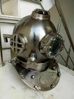 Silver Deep Sea Marine Diver Tauchhelm Scuba US Navy Mark V Tauchhelm
