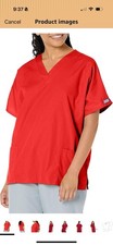 Cherokee Workwear Originals Women's V-Neck Scrub Top RED XL  4700