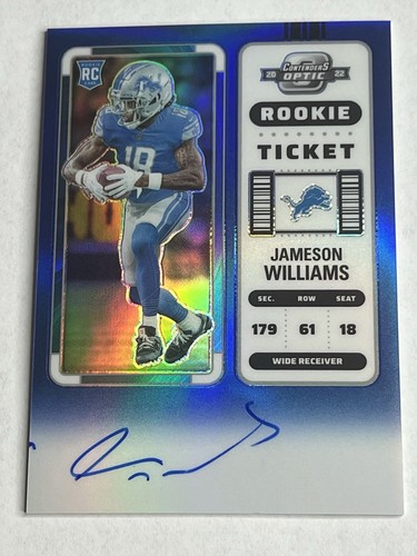 2022 Panini Cont Optic BLUE ROOKIE TICKET AUTO JAMESON WILLIAMS #124 #33/75 RC