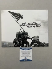 Hershel Williams autographed signed 8x10 photo Beckett BAS COA Iwo Jima MOH USA