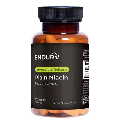 B3 Plain Niacin - 500mg Immediate Release Vitamin B-3 with Flush - Nicotinic ...