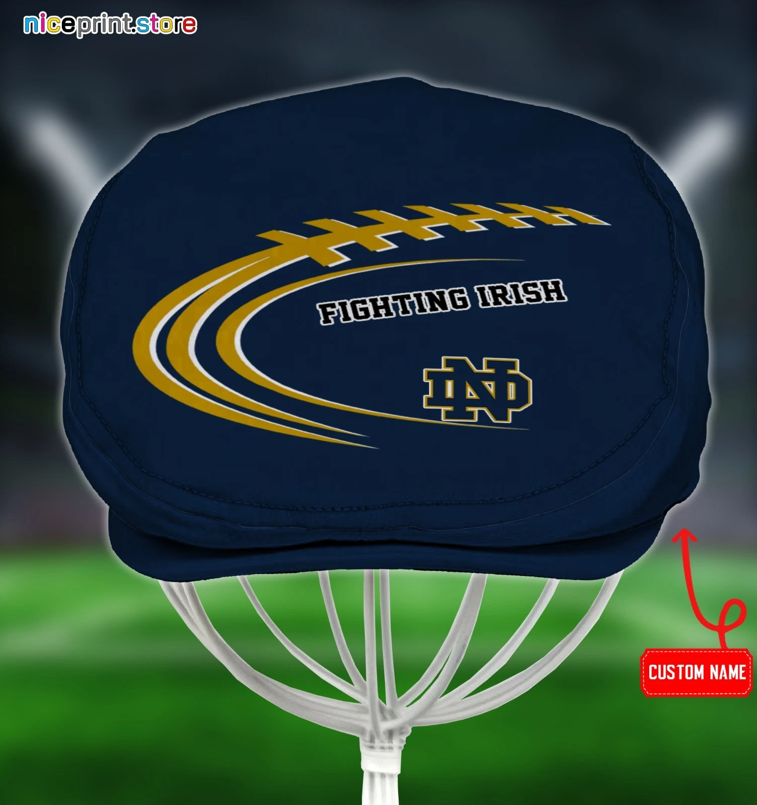 ND Team Fighting Irish Jeff Cap Beret Hat Flat Cap Golf Cap