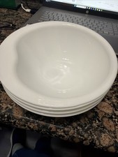 Set of 4 Corelle Vitrelle Winter White side handle Cereal/Soup Bowls 7"