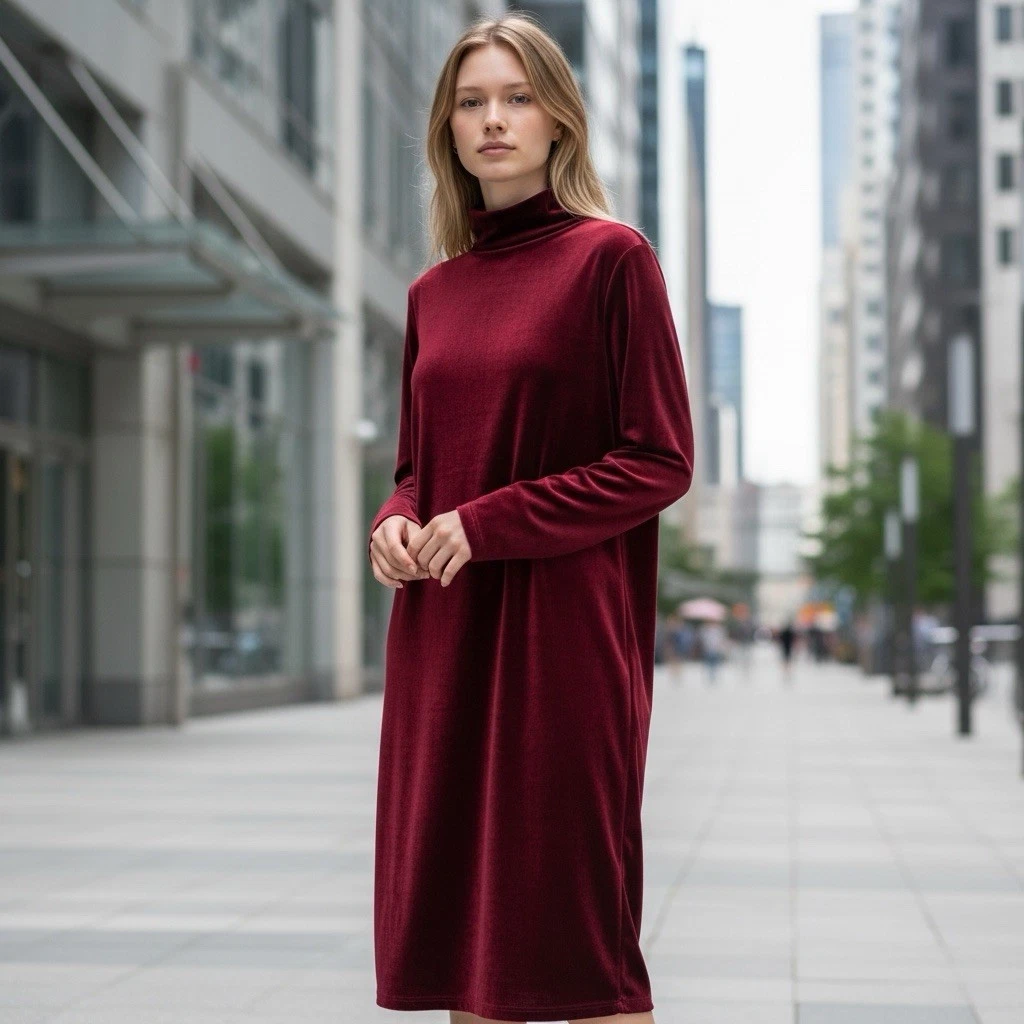 knee length dresses for ladies Women Authors A-Line Dress (With Waist Seam) Svaha USA