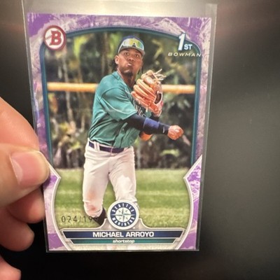 Topps 2023 Bowman Prospects Michael Arroyo Purple Pattern /199 Mariners #BP-63