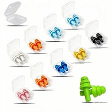 Silicone Noise Cancelling Earplugs 10 Pairs, 8 Colors