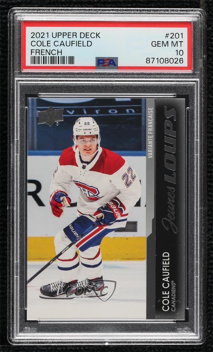 2021 Upper Deck Series 1 Young Guns French Cole Caufield #201 PSA 10 GEM MT c6q