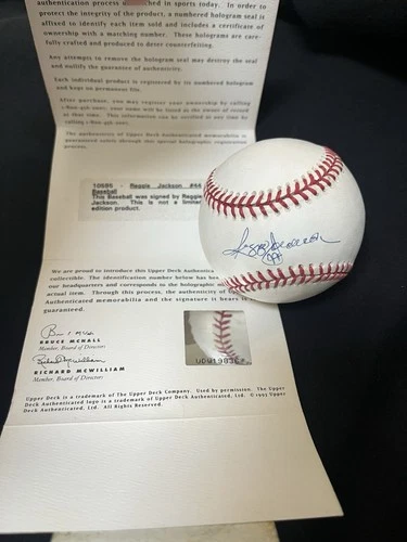 REGGIE JACKSON Signed Autograph “44”  OAL Baseball - Upper Deck Authentic w/COA