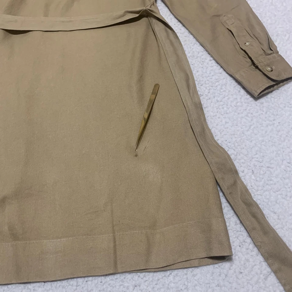 Lauren Ralph Lauren Petite Women's Size Petite Medium Tan Shirt Dress Belt - Image 3 of 4