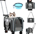 Pet Carrier with Wheels 25 lbs Pink Grey Black