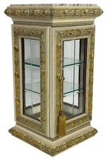 Horchow Ornate Giltwood & Glass Shelf Display Case 20" x 10" x 10"