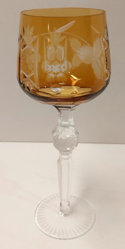 6 calici vino vintage Germania taglio Nachtmann cristallo colorato stelo sfera 8" come nuovi - Foto 10 di 21