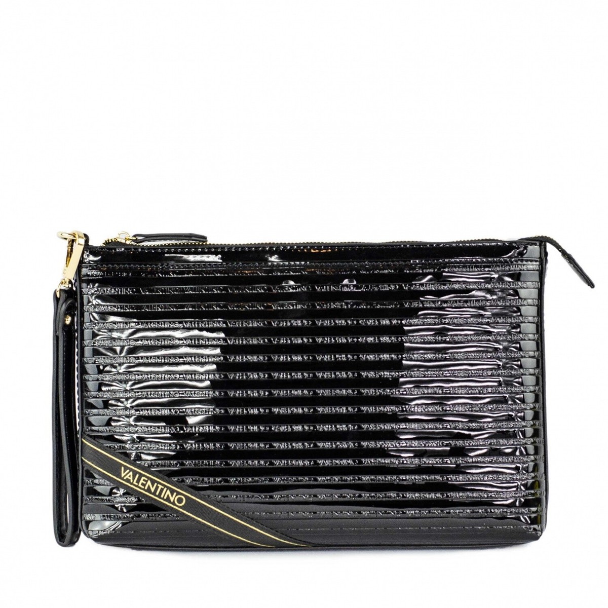 VALENTINO BAGS Dumbo Clutch Donna Borsa Vernice Nero Nuovo