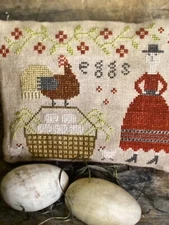 PATTERN Sister’s Farm Fresh Eggs Chicken Cross Stitch Sampler NEW Pineberry Lane