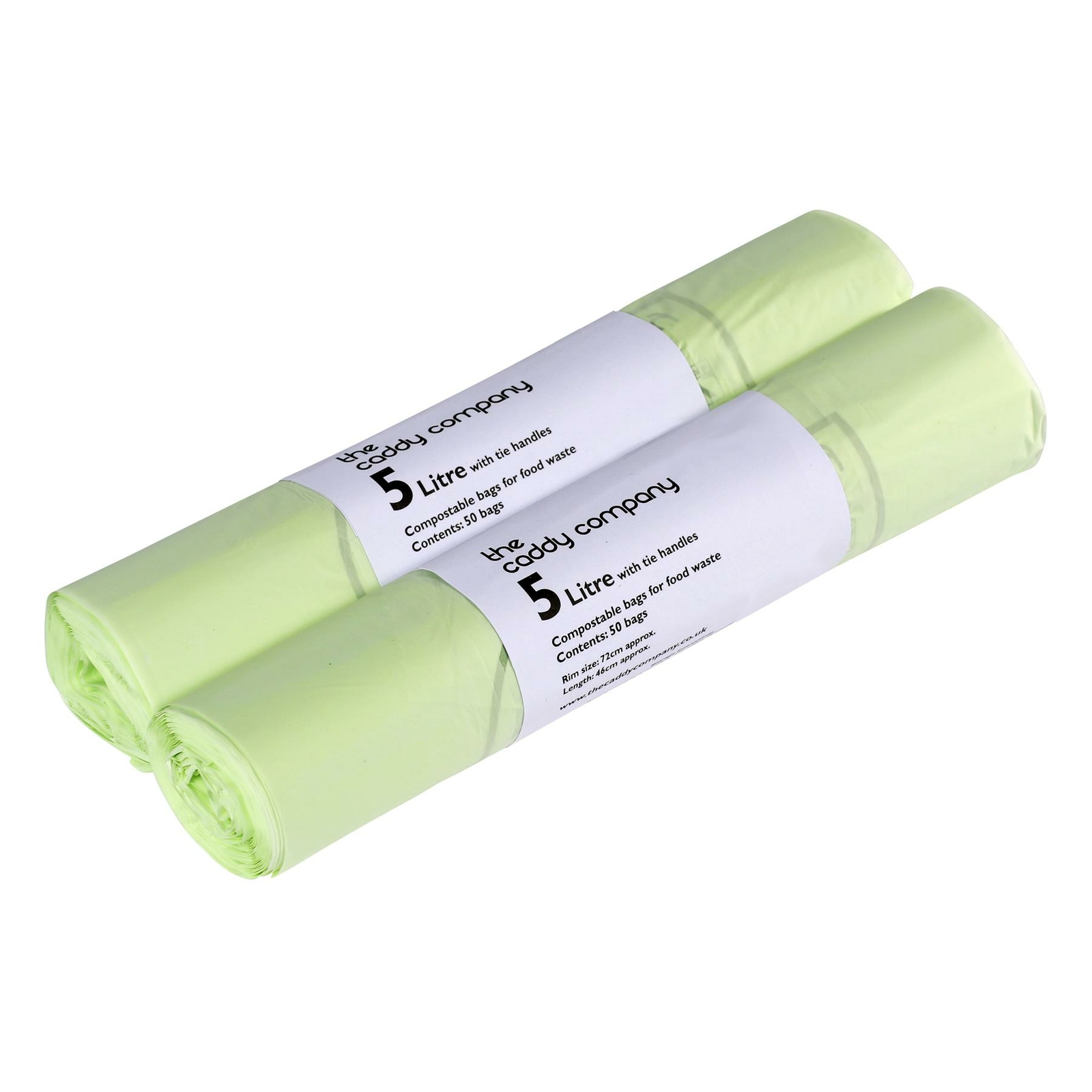5L x 100 Tie Handle Compostable Kitchen Caddy Liners - Food Waste Bin Liners - EN 13432-5 litre Bags - Image 2