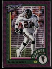 2022 Panini Classics #116 Deion Sanders Timeless Tributes Purple #/50