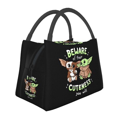 NEW Gizmo & Grogu Baby Yoda Star Wars Lunch Bag Beware Cuteness Disney 1980s