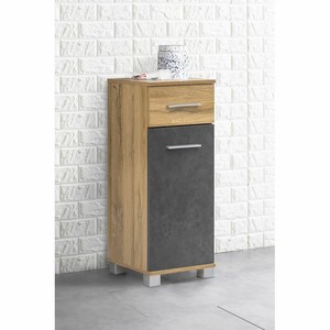 Anstellschrank Badschrank Schrank Kao Schmal Alteiche Graphit Neu Ovp Ebay