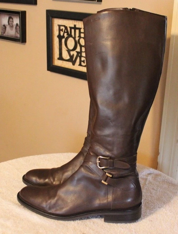 GEOX RESPIRA Women s Donna Brown Knee High Leather Boots EU 40 US