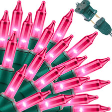 Super-Bright Extendable Pink Christmas Lights Decoration 100Lights 19.6ft