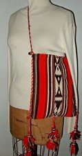 Vtg 1970s Indian blanket shoulder/crossbody bag festival red boho retro Mexico