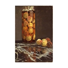 Claude Monet-A Jar of Peaches Hand-painted Oil Painting Wall Art