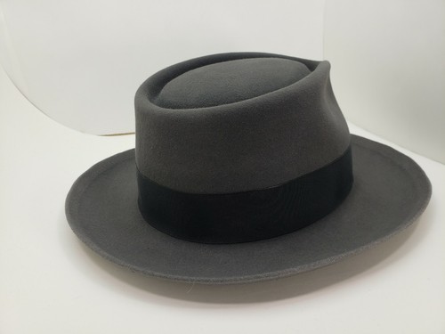 STETSON BANGOR FUR FELT HAT FEDORA CARIBOU GRAY MADE IN USA - Picture 3 of 9