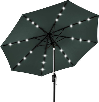 Best Choice Products 10Ft Solar Powered Aluminum Polyester LED Lighted Patio Umb