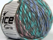 Ice Yarns Baby Twist Yarn L Grey Lilac Turquoise Pink wool acrylic 50g/70m 69003