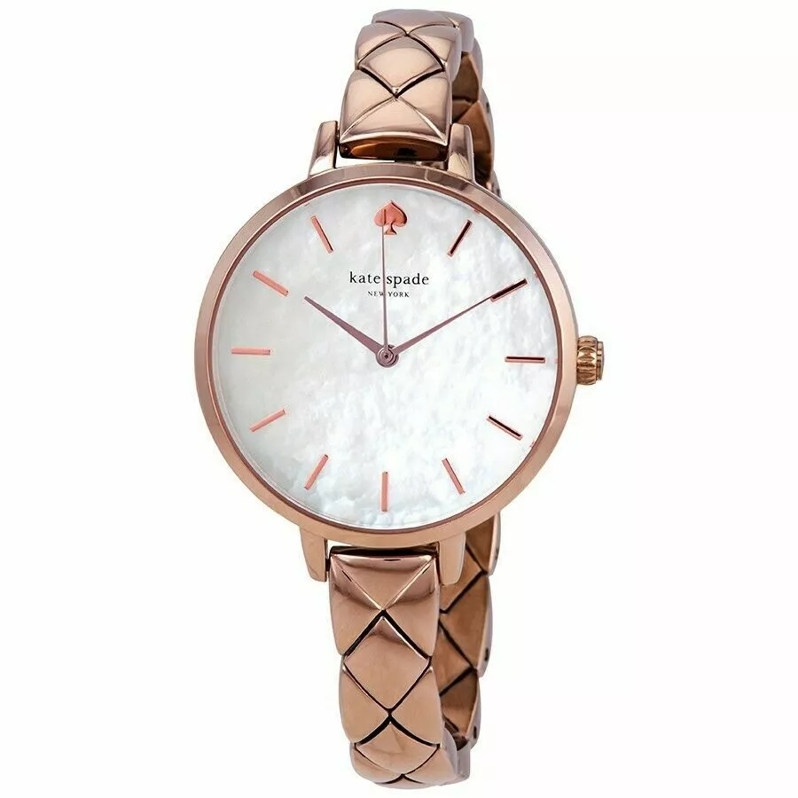 KATE SPADE Women s 34mm Metro Pink Stainless Steel Bracelet Watch KSW1466 NEW