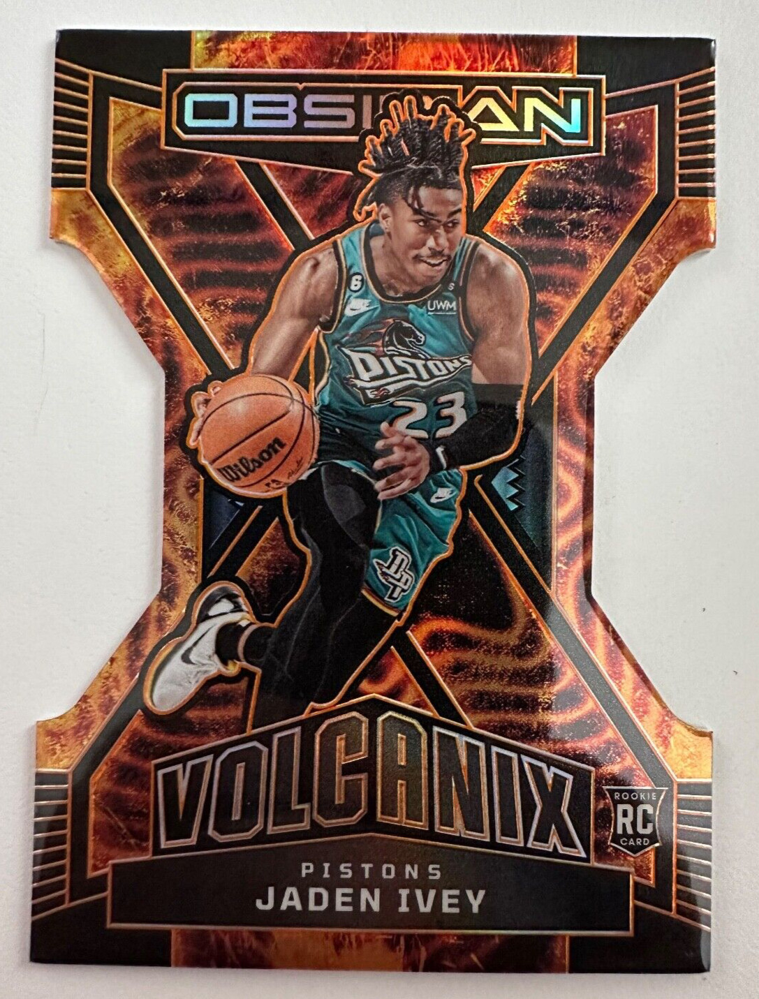 2022-23 Obsidian Jaden Ivey Volcanix Die-Cut RC #13 SSP Case Hit DetroitPistons